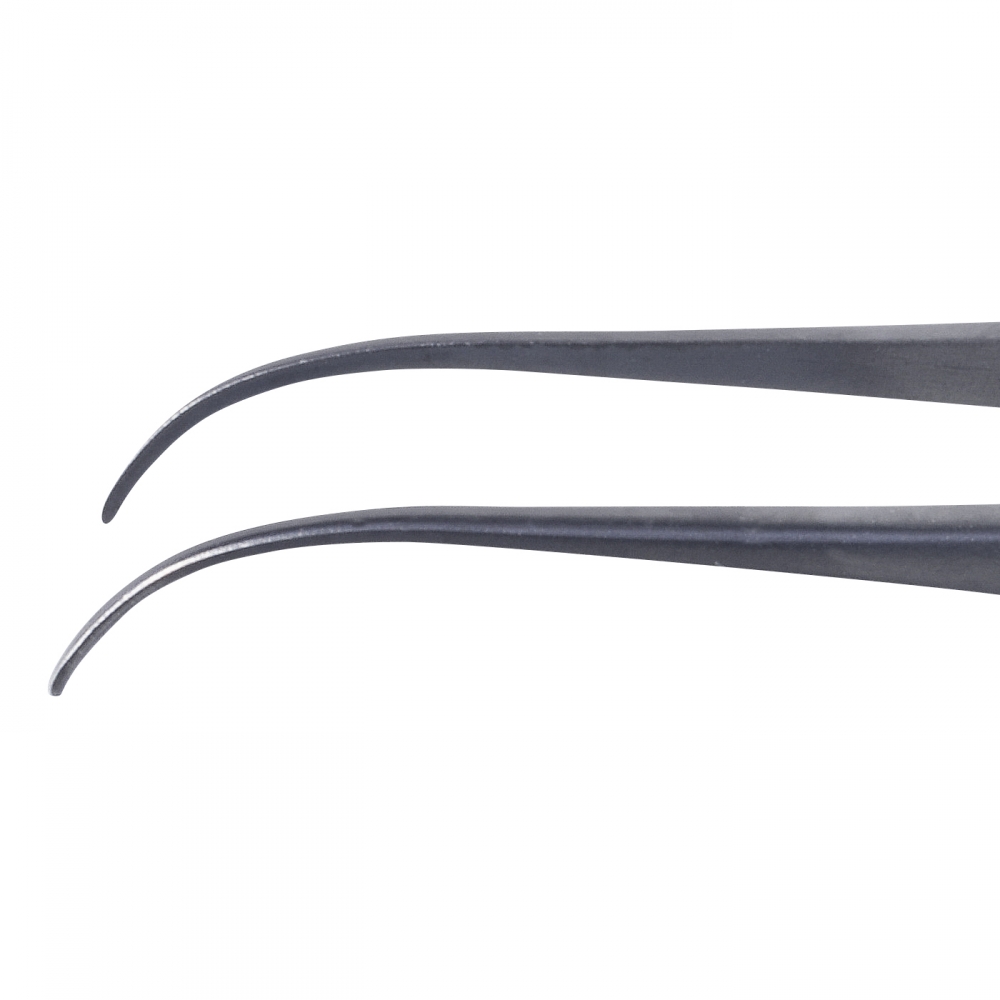 Curved iris forceps